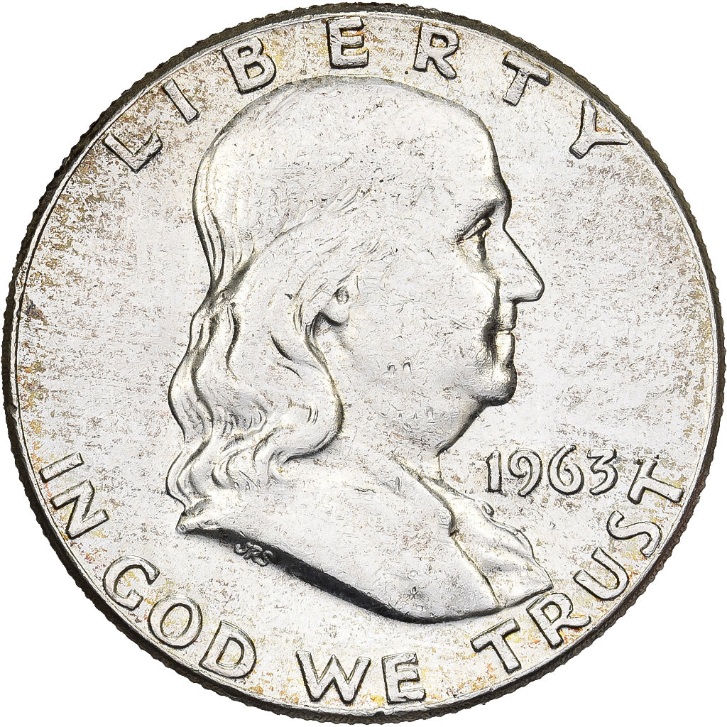 Estados Unidos, Half Dollar, Franklin, 1963, U.S. Mint, Plata, MBC+, KM:199