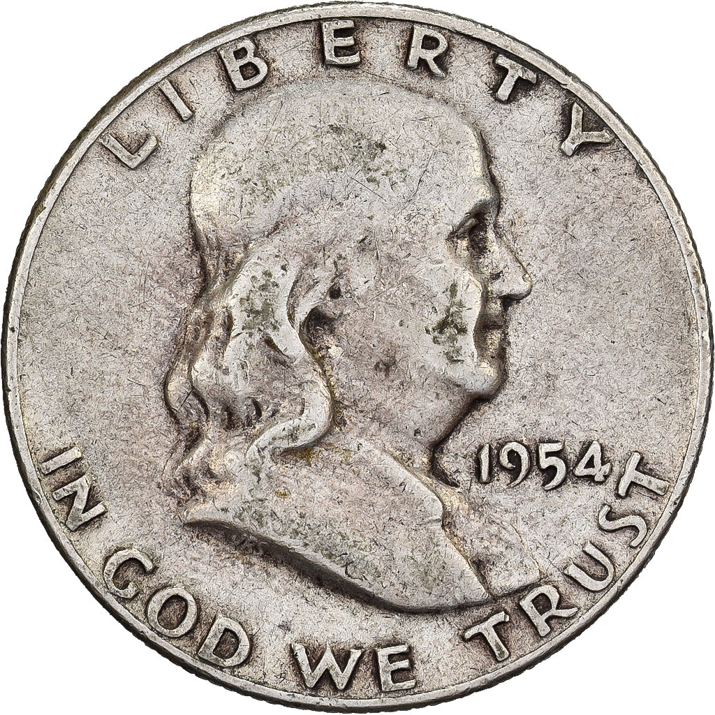 Estados Unidos da América, Half Dollar, Franklin, 1954, U.S. Mint, Prata