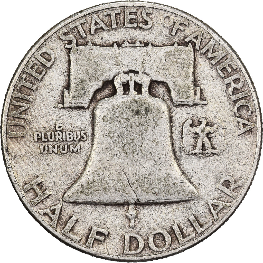 Estados Unidos da América, Half Dollar, Franklin, 1954, U.S. Mint, Prata