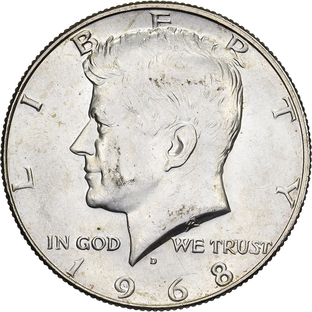 Vereinigte Staaten, Half Dollar, Kennedy, 1968, U.S. Mint, Silber, SS+, KM:202a