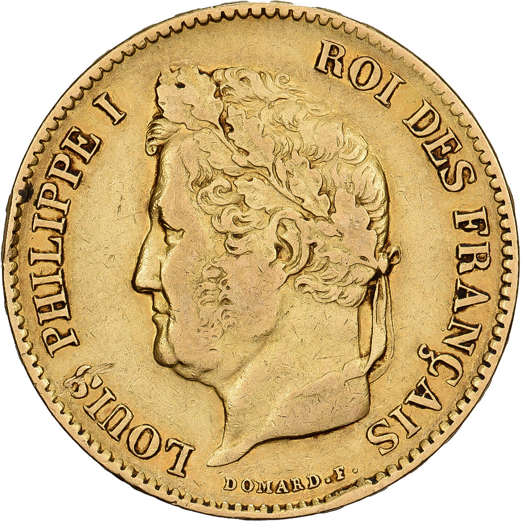 Francja, Louis-Philippe, 40 Francs, 1831, Paris, Złoto, VF(30-35), Gadoury:1106