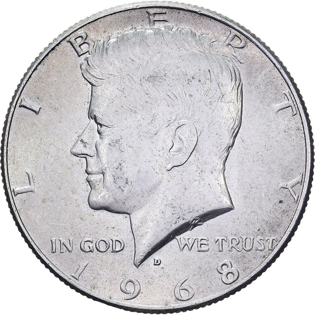 United States, Half Dollar, Kennedy, 1968, U.S. Mint, Silver, AU(50-53), KM:202a