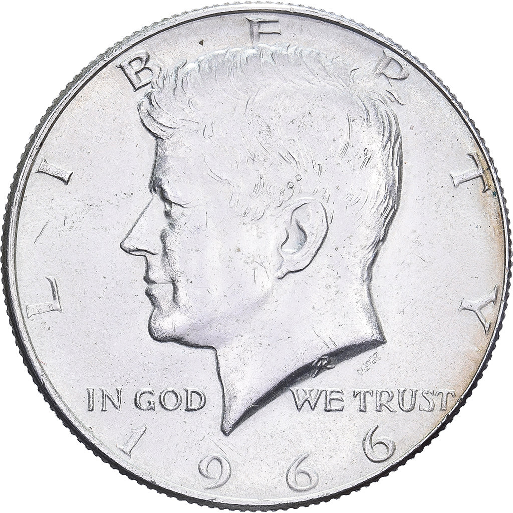 United States, Half Dollar, Kennedy, 1966, U.S. Mint, Silver, AU(50-53), KM:202a