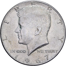 United States, Half Dollar, Kennedy, 1967, U.S. Mint, Silver, EF(40-45), KM:202a