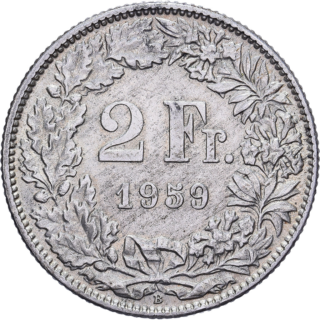 Suisse, 2 Francs, 1959, Bern, Argent, TTB+, KM:21