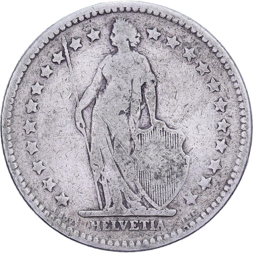 Switzerland, 2 Francs, 1894, Paris, Silver, VF(20-25), KM:21