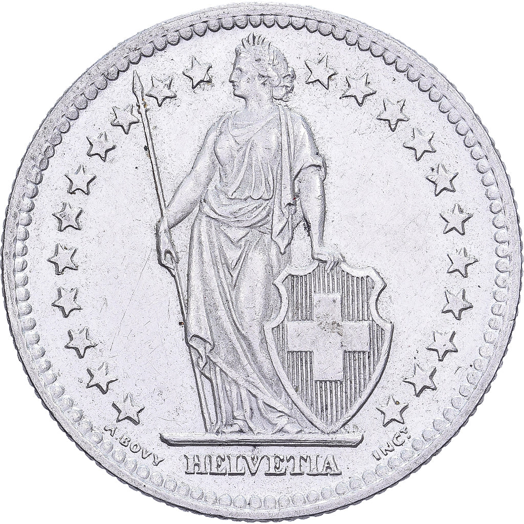 Switzerland, 2 Francs, 1953, Bern, Silver, AU(55-58), KM:21