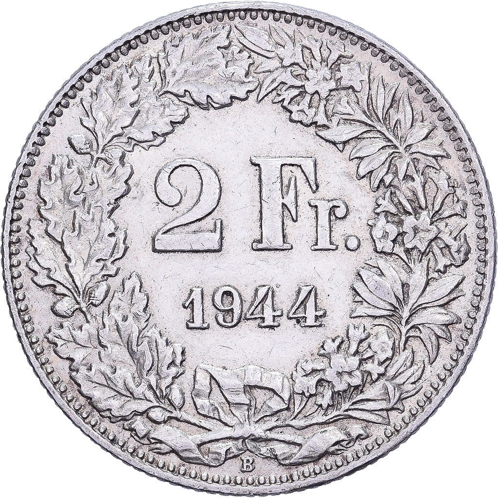 Schweiz, 2 Francs, 1944, Bern, Silber, SS+, KM:21