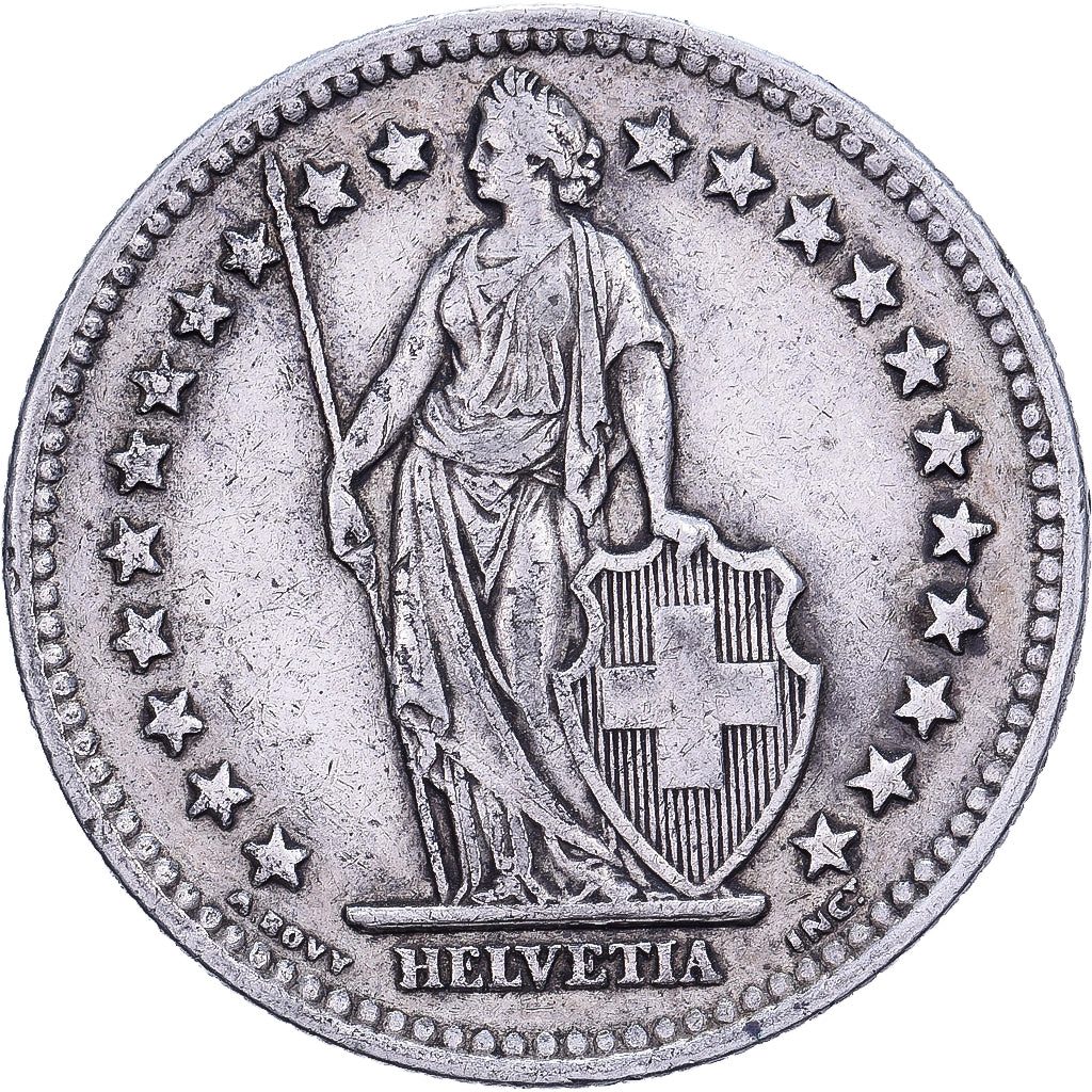 Suisse, 2 Francs, 1943, Bern, Argent, TB+, KM:21