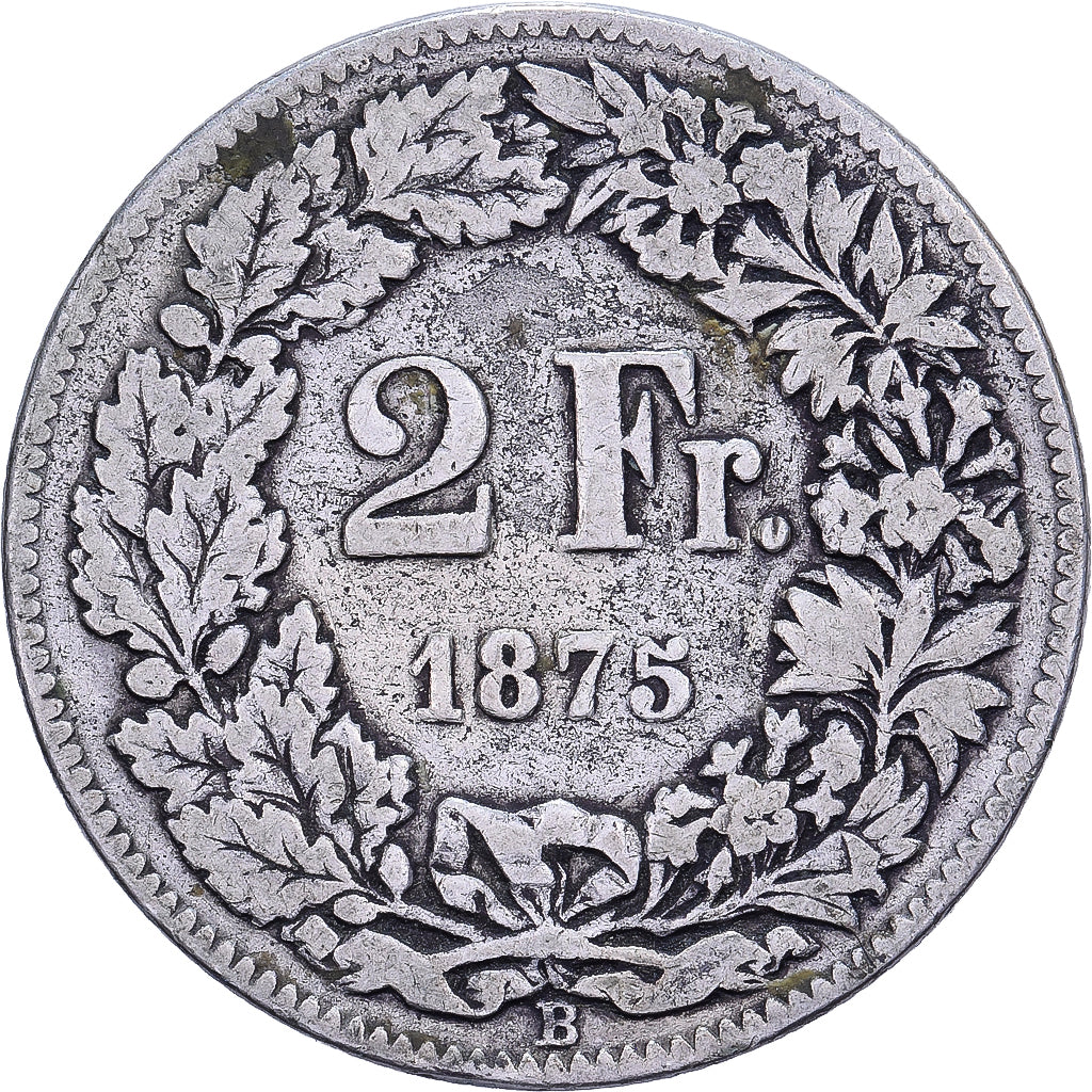 Suisse, 2 Francs, 1875, Bern, Argent, TB+, KM:21
