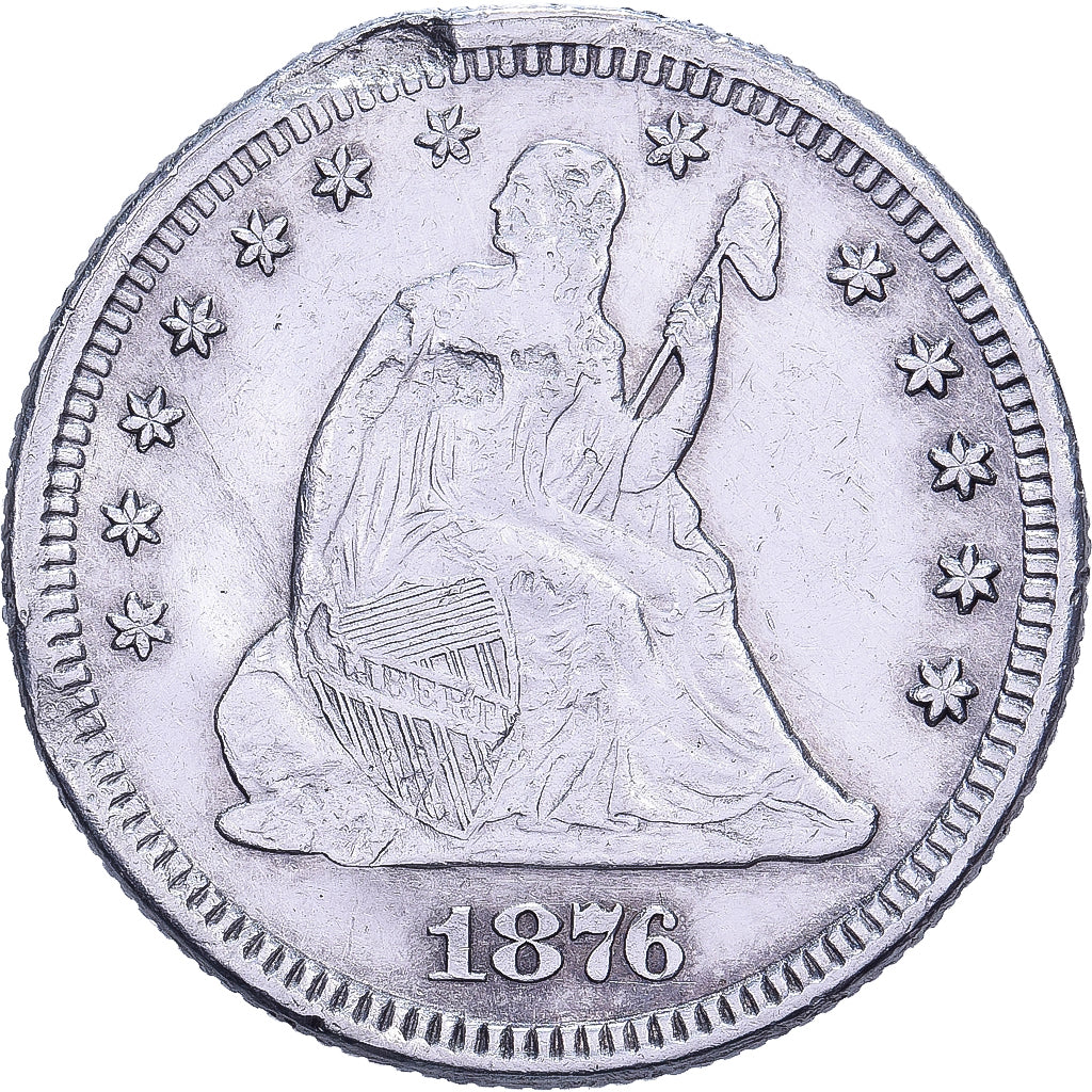 Estados Unidos da América, Quarter, Seated Liberty, 1876, U.S. Mint, Prata