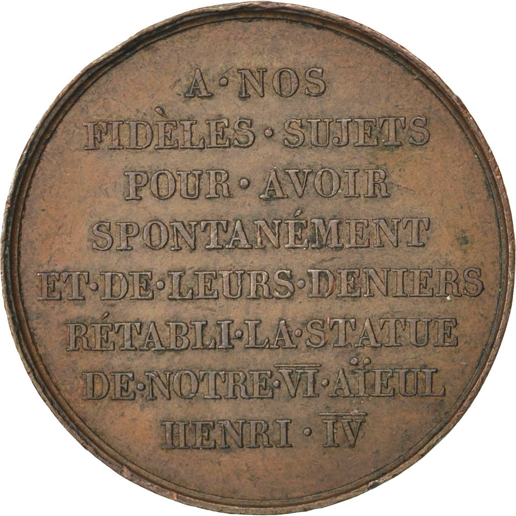 Francja, medal, Ludwik XVIII, Miedź, Gayrard, AU(50-53)