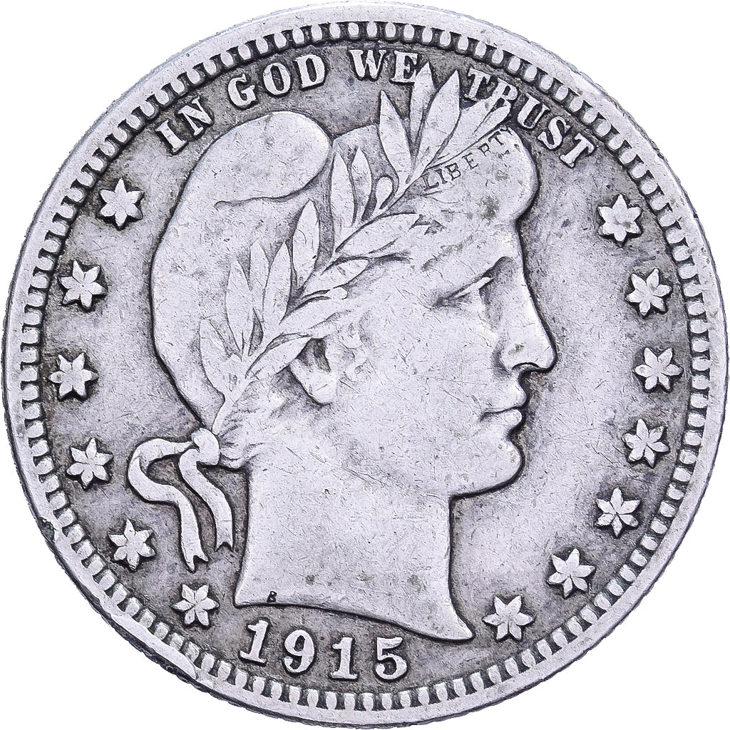 USA, Quarter, Barber, 1915, U.S. Mint, Srebro, EF(40-45), KM:114