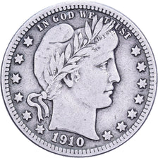 United States, Quarter, Barber, 1910, U.S. Mint, Silver, VF(30-35), KM:114
