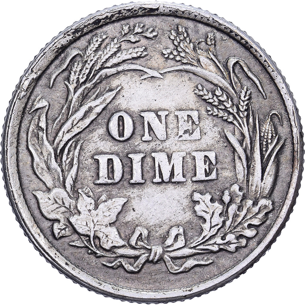 Stati Uniti, Dime, Barber, 1892, U.S. Mint, Argento, BB, KM:113