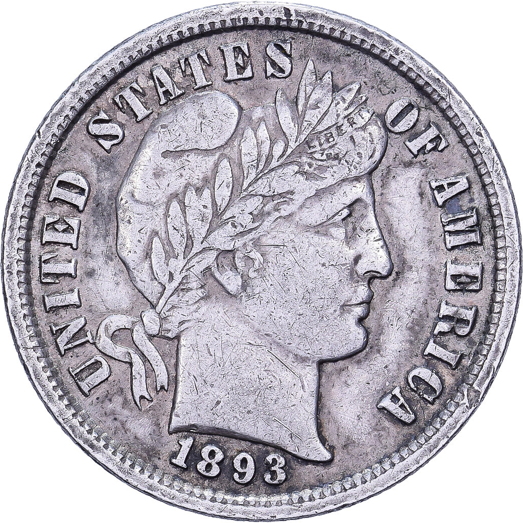 Vereinigte Staaten, Dime, Barber, 1893, U.S. Mint, Silber, SS, KM:113