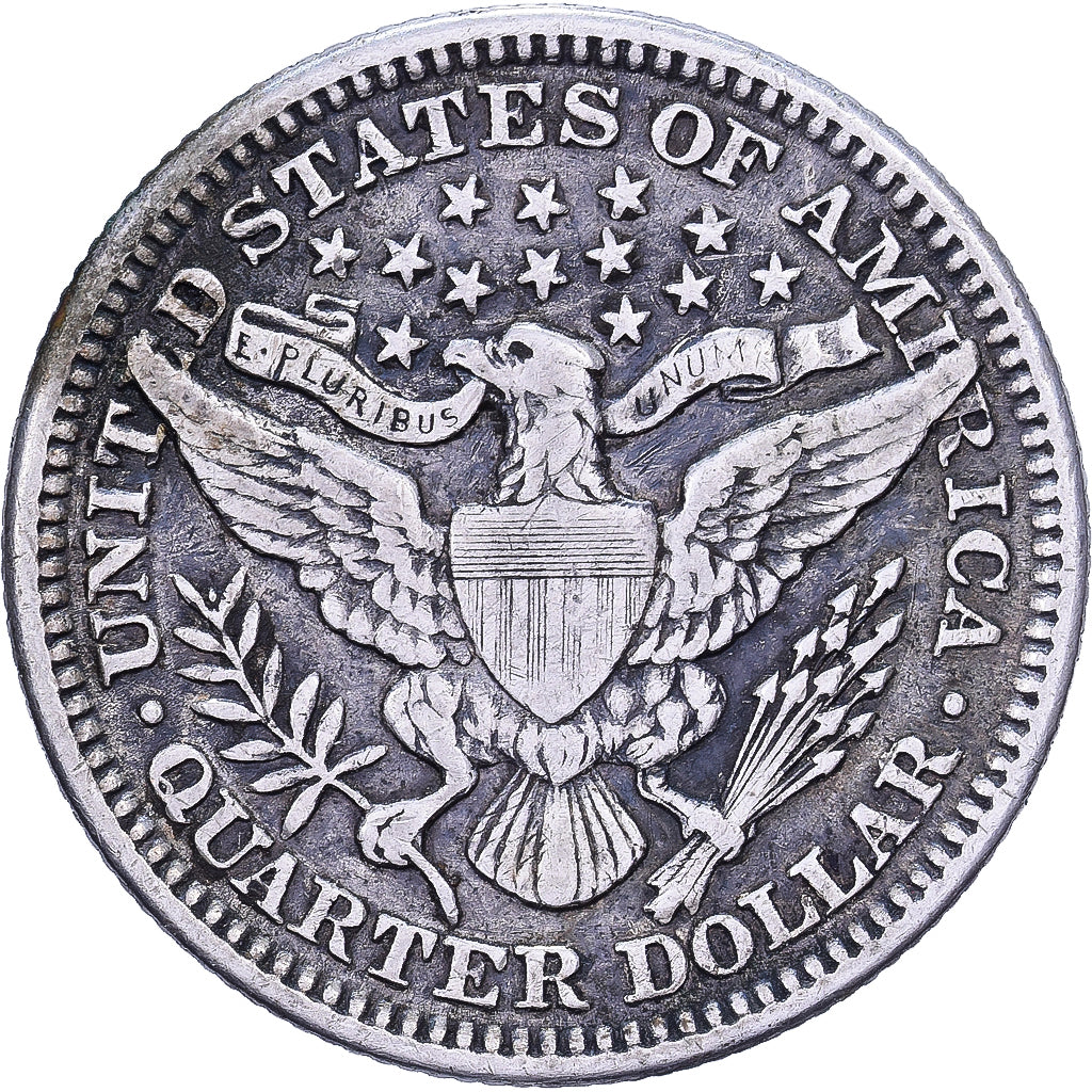 États-Unis, Quarter, Barber, 1912, U.S. Mint, Argent, TB+, KM:114
