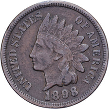 United States, Cent, Indian Head, 1898, U.S. Mint, Bronze, EF(40-45), KM:90a