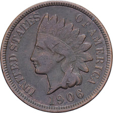 United States, Cent, Indian Head, 1906, U.S. Mint, Bronze, EF(40-45), KM:90a