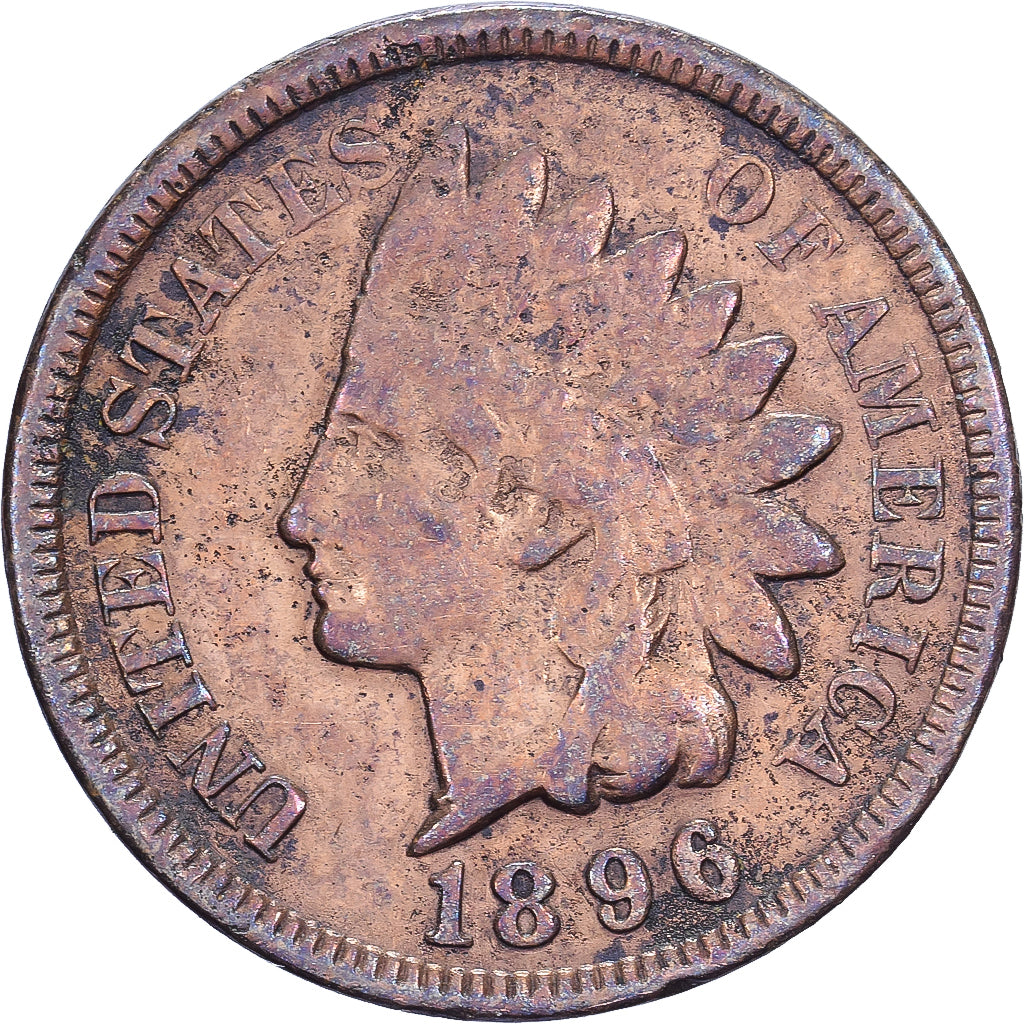 USA, Cent, Indian Head, 1896, U.S. Mint, Brązowy, EF(40-45), KM:90a