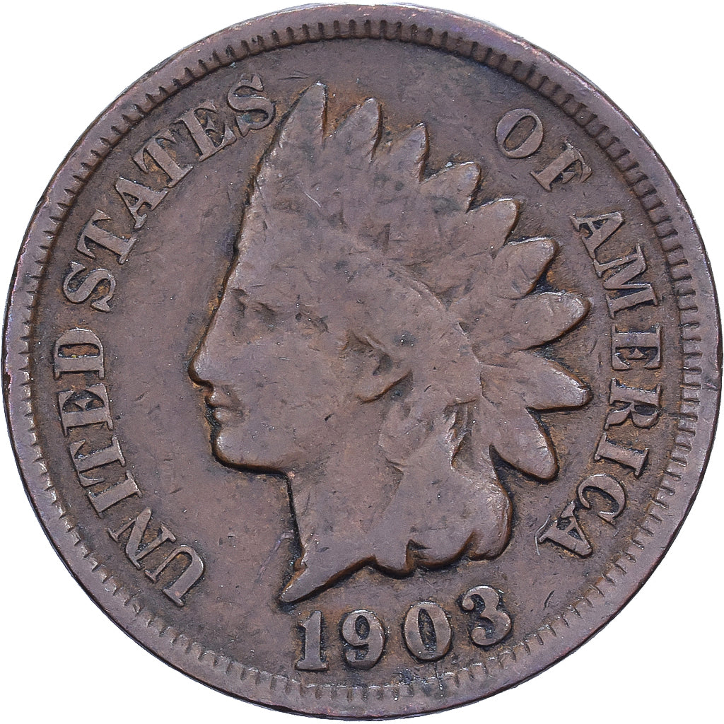 États-Unis, Cent, Indian Head, 1903, U.S. Mint, Bronze, TTB, KM:90a