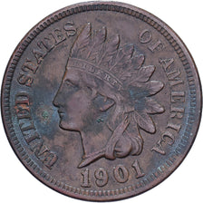 United States, Cent, Indian Head, 1901, U.S. Mint, Bronze, EF(40-45), KM:90a