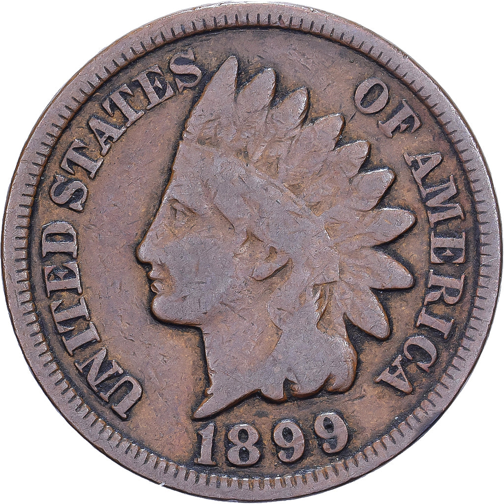 USA, Cent, Indian Head, 1899, U.S. Mint, Brązowy, EF(40-45), KM:90a