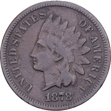 United States, Cent, Indian Head, 1878, U.S. Mint, Bronze, VF(30-35), KM:90a