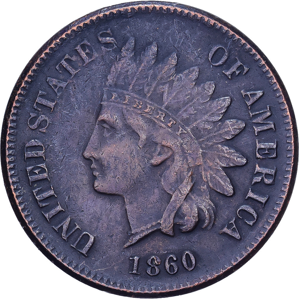 Vereinigte Staaten, Cent, Indian Head, 1860, U.S. Mint, Kupfer-Nickel, SS, KM:90