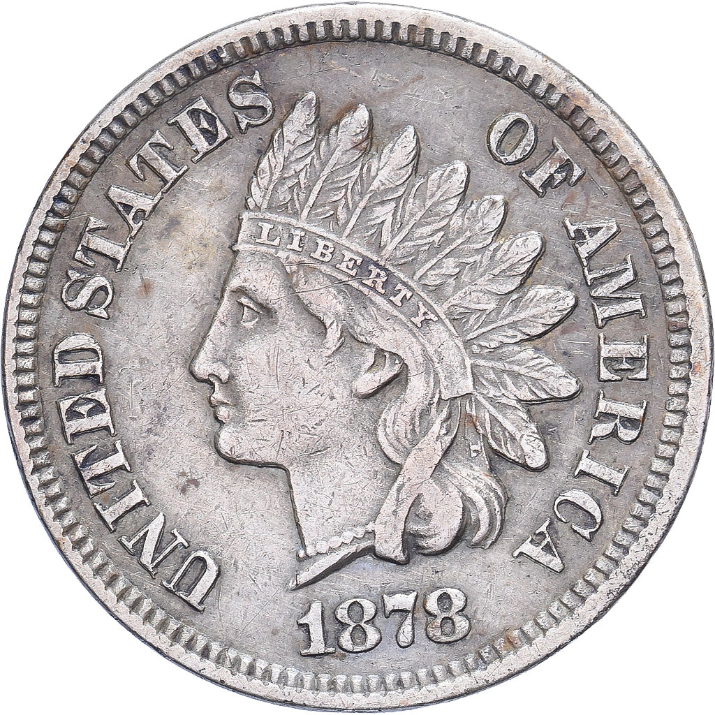 United States, Cent, Indian Head, 1878, U.S. Mint, Bronze, EF(40-45), KM:90a