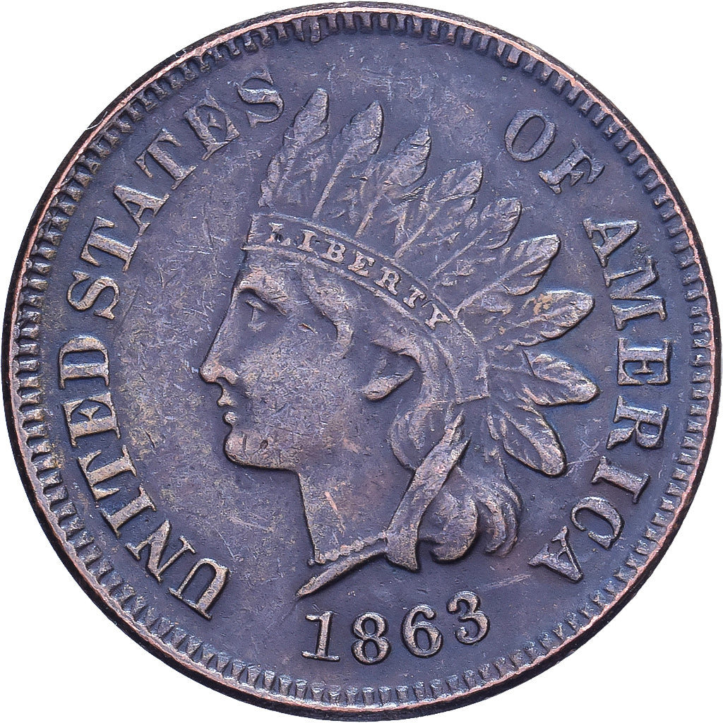 Vereinigte Staaten, Cent, Indian Head, 1863, U.S. Mint, Bronze, SS+, KM:90