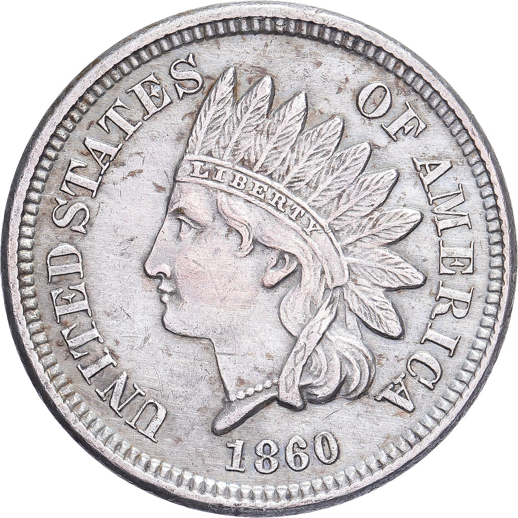 Vereinigte Staaten, Cent, Indian Head, 1860, U.S. Mint, Kupfer-Nickel, SS+