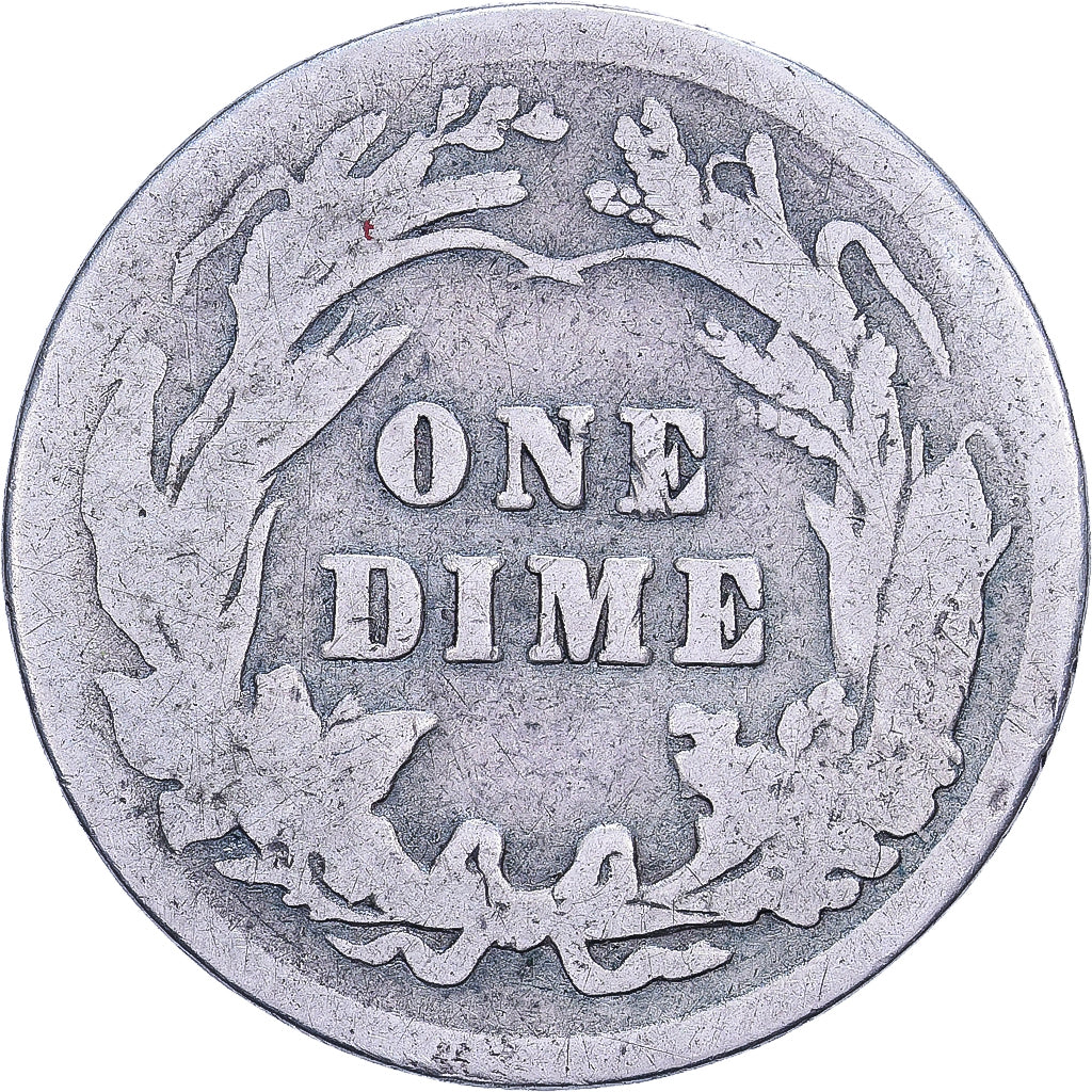 United States, Dime, Barber, 1908, U.S. Mint, Silver, F(12-15), KM:113