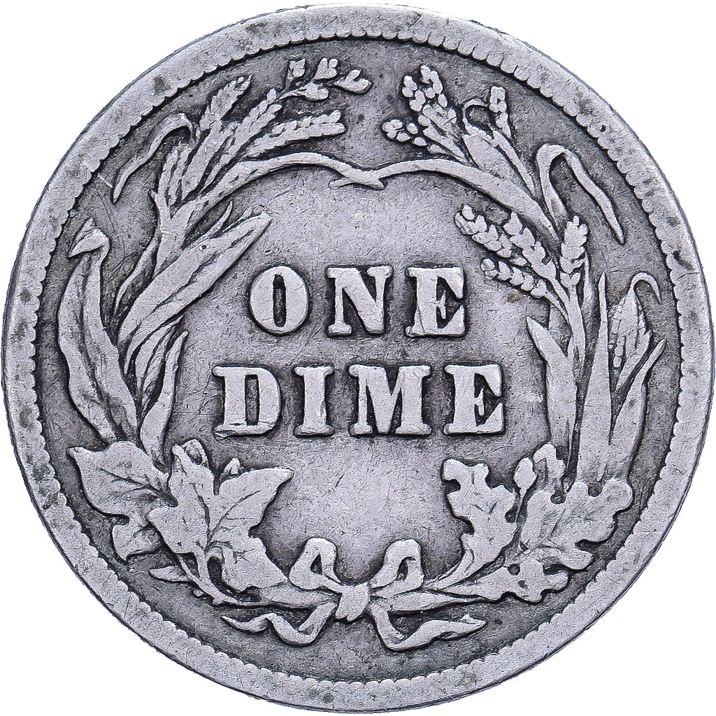 United States, Dime, Barber, 1909, U.S. Mint, Silver, VF(20-25), KM:113