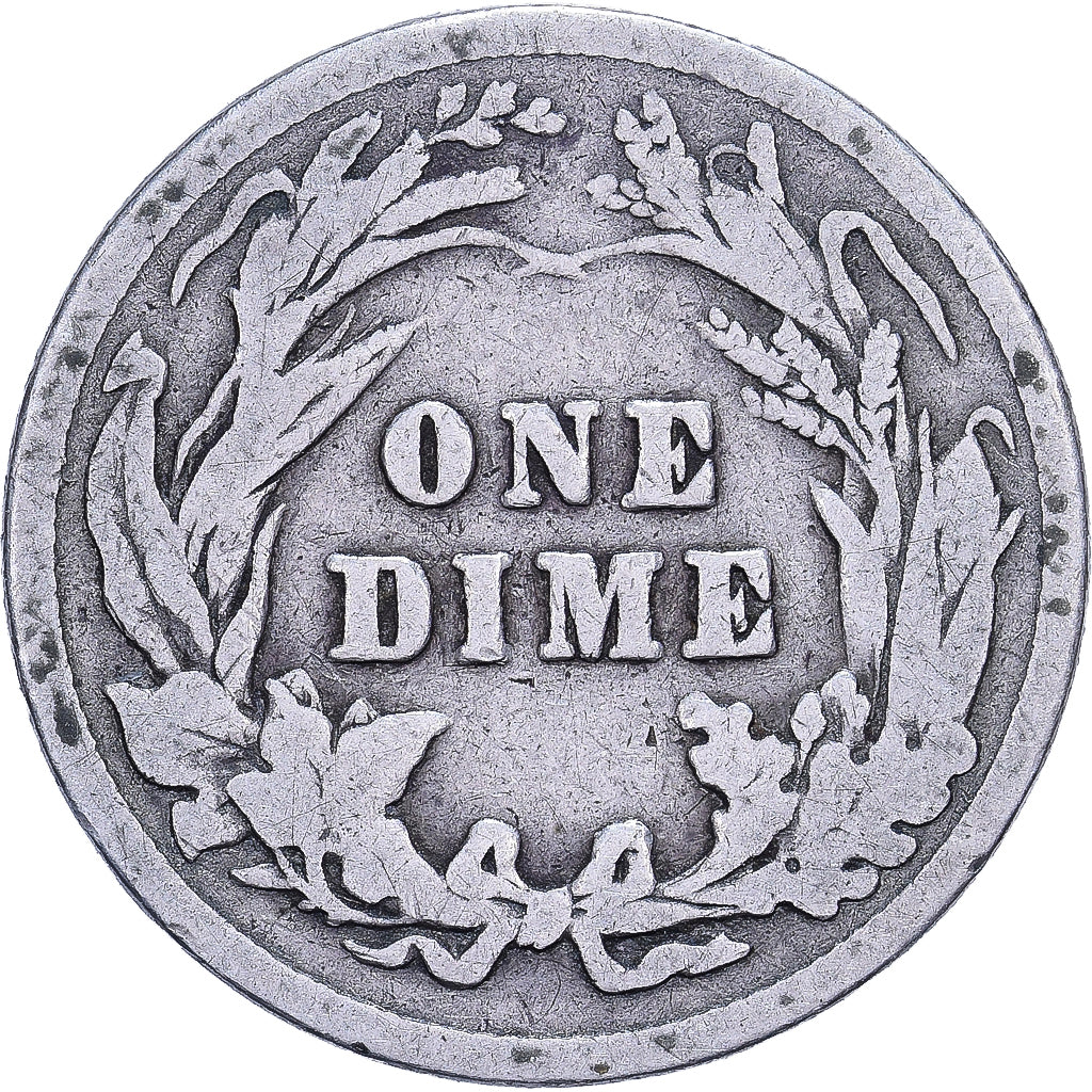 United States, Dime, Barber, 1904, U.S. Mint, Silver, F(12-15), KM:113