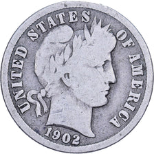 United States, Dime, Barber, 1902, U.S. Mint, Silver, VF(20-25), KM:113
