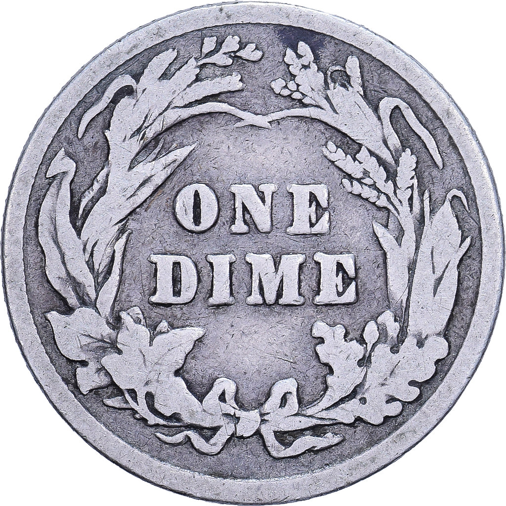 États-Unis, Dime, Barber, 1902, U.S. Mint, Argent, TB, KM:113