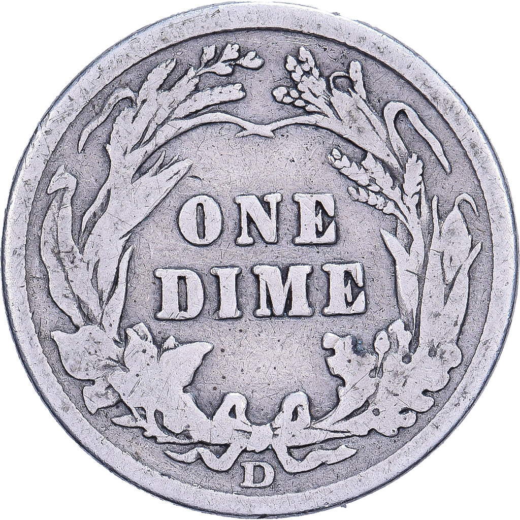 United States, Dime, Barber, 1909, U.S. Mint, Rare, Silver, VF(20-25), KM:113