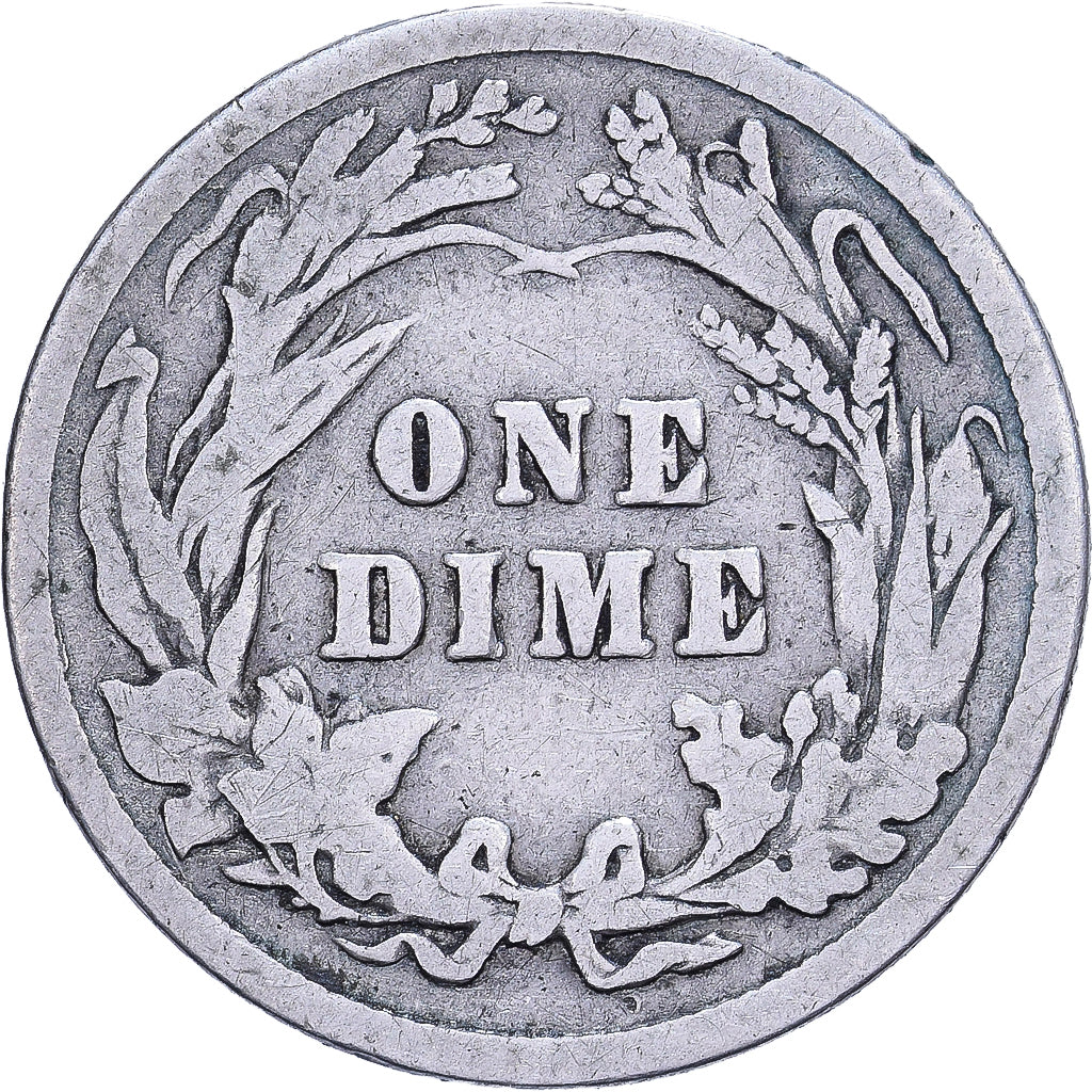 United States, Dime, Barber, 1908, U.S. Mint, Silver, VF(20-25), KM:113
