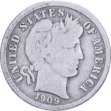 United States, Dime, Barber, 1909, U.S. Mint, Silver, VF(20-25), KM:113