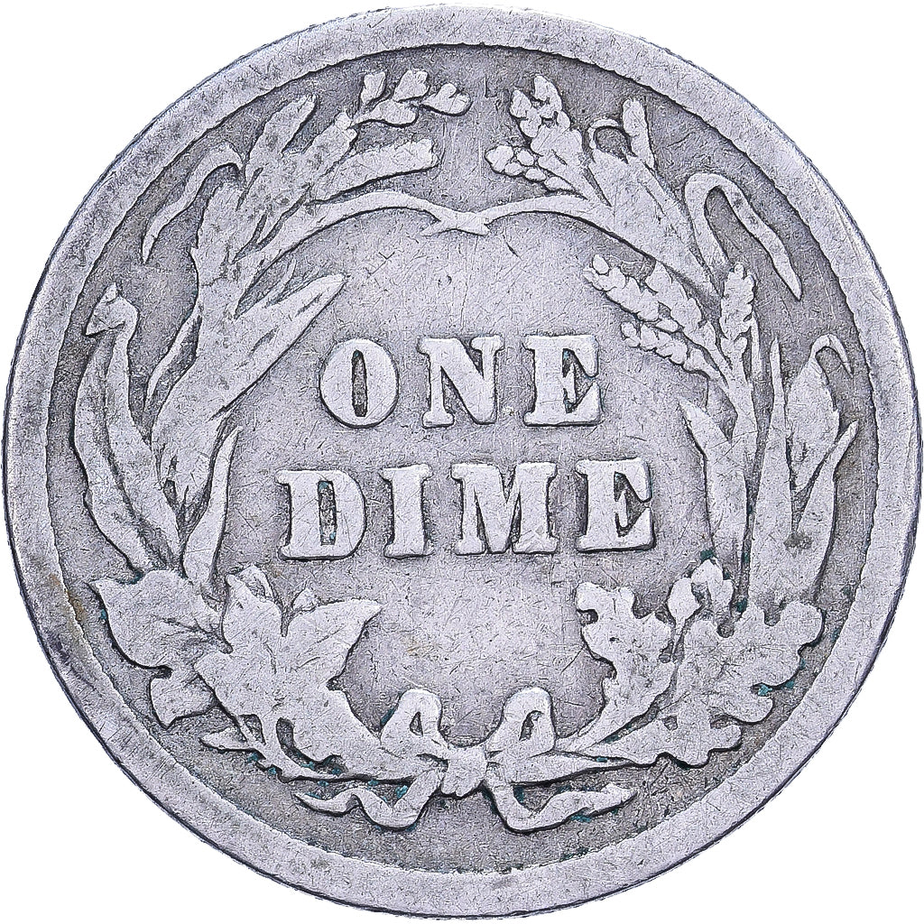 Estados Unidos da América, Dime, Barber, 1909, U.S. Mint, Prata, VF(20-25)