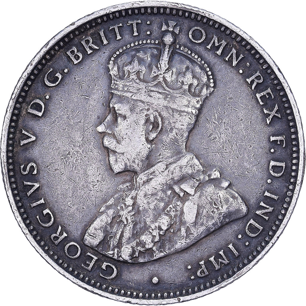 British West Africa, George V, Shilling, 1914, Heaton, Silver, EF(40-45), KM:12