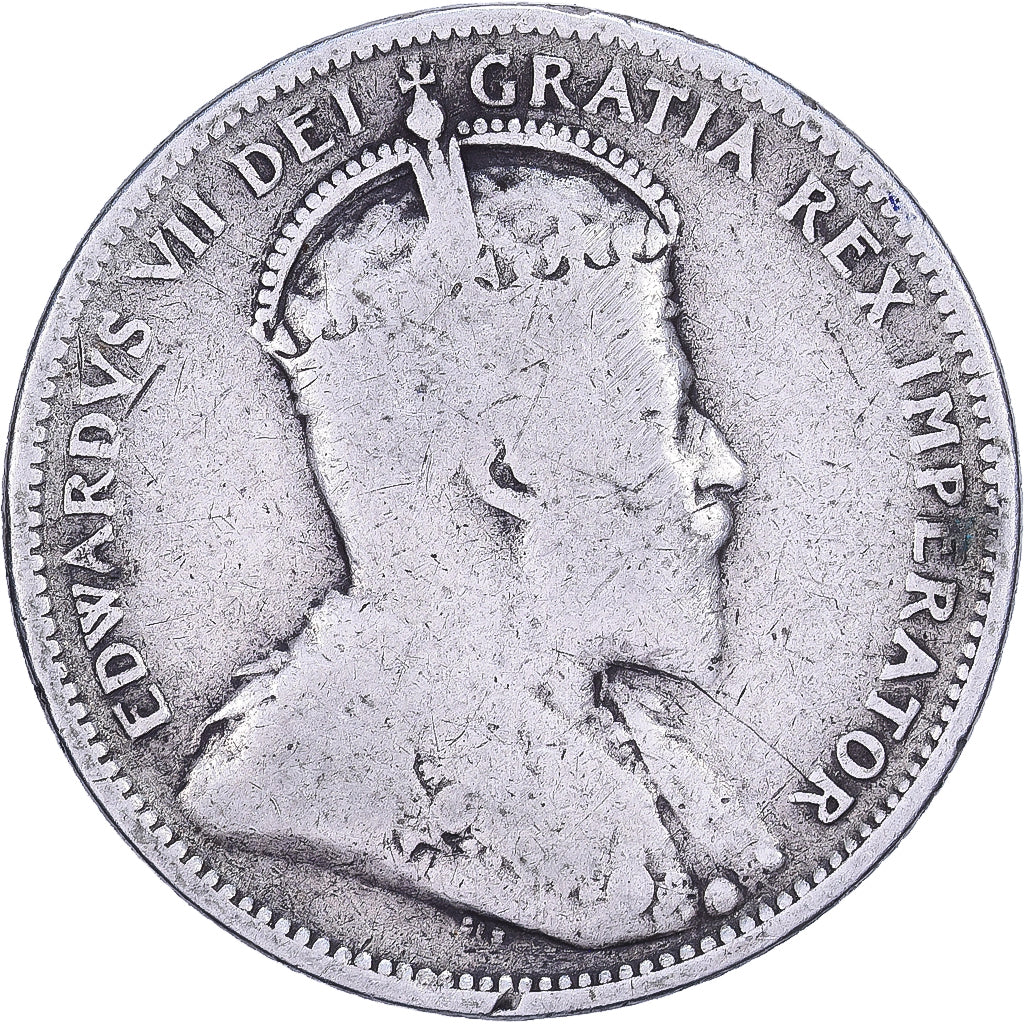 Canadá, Edward VII, 25 Cents, 1906, Royal Canadian Mint, Prata, VF(20-25)