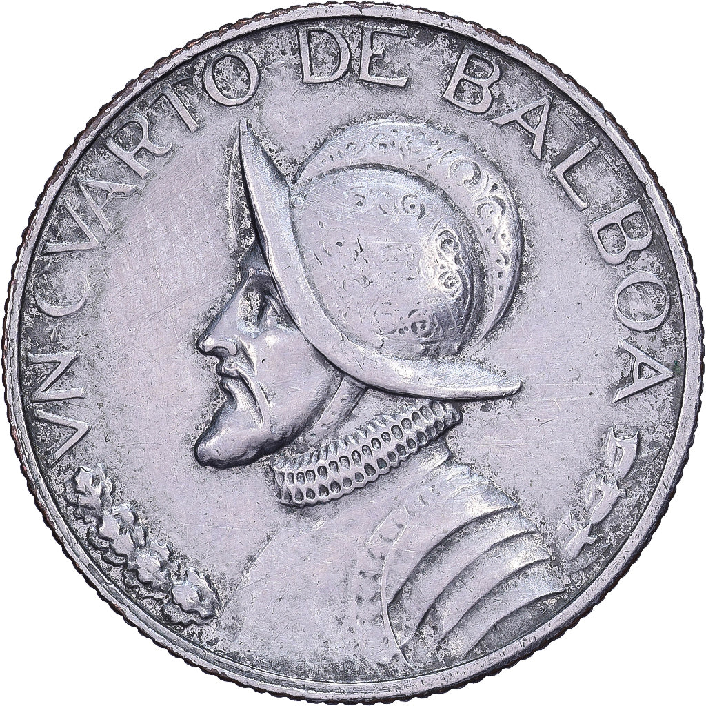 Panama, 1/4 Balboa, 1970, San Francisco, Copper-Nickel Clad Copper, AU(50-53)