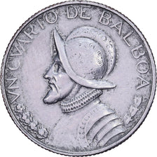 Panama, 1/4 Balboa, 1970, San Francisco, Copper-Nickel Clad Copper, AU(50-53)