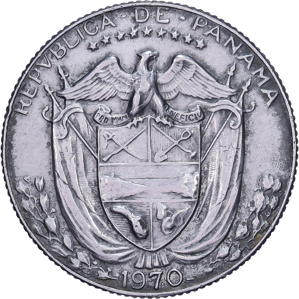 Panama, 1/4 Balboa, 1970, San Francisco, Copper-Nickel Clad Copper, AU(50-53)