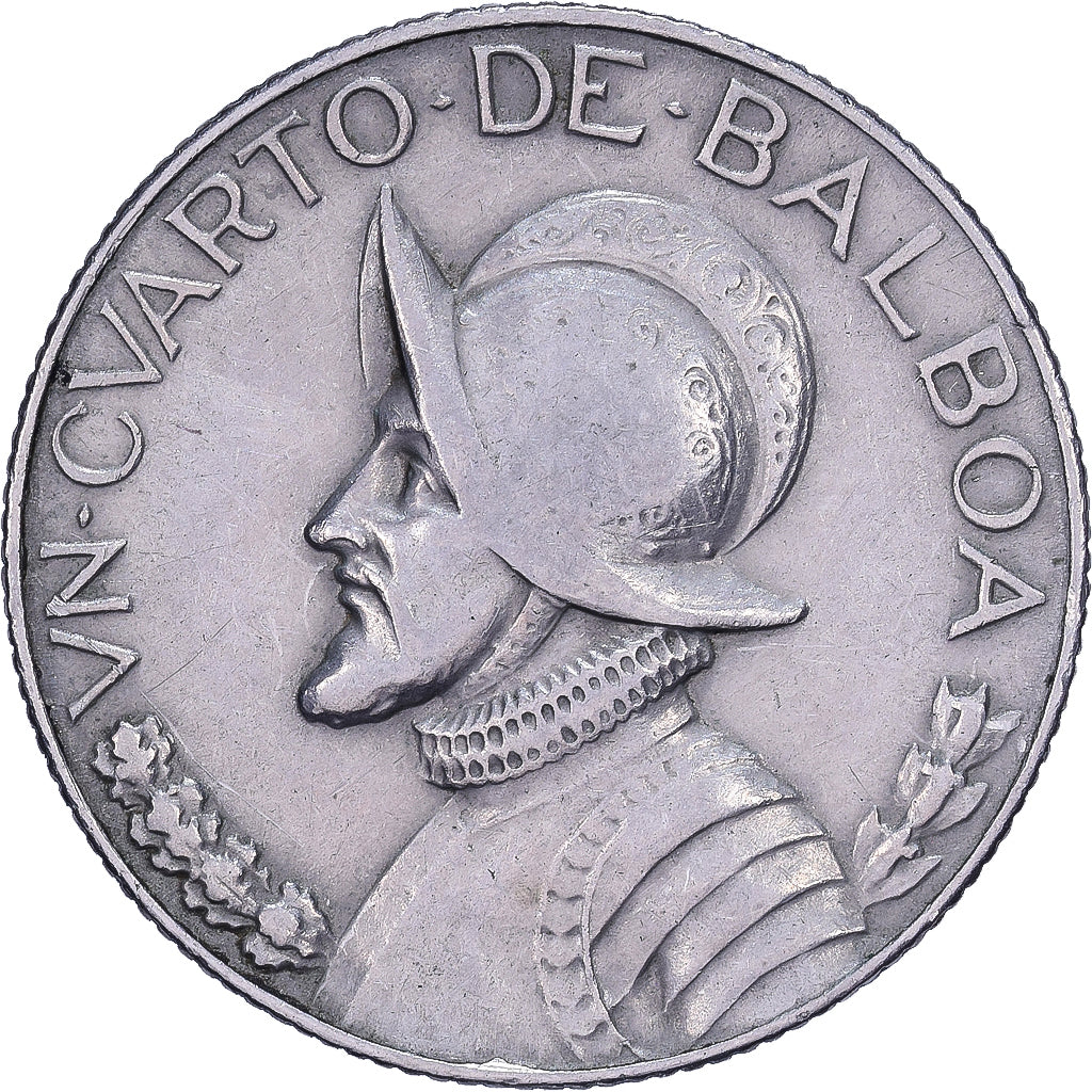 Panama, 1/4 Balboa, 1966, San Francisco, Copper-Nickel Clad Copper, AU(50-53)