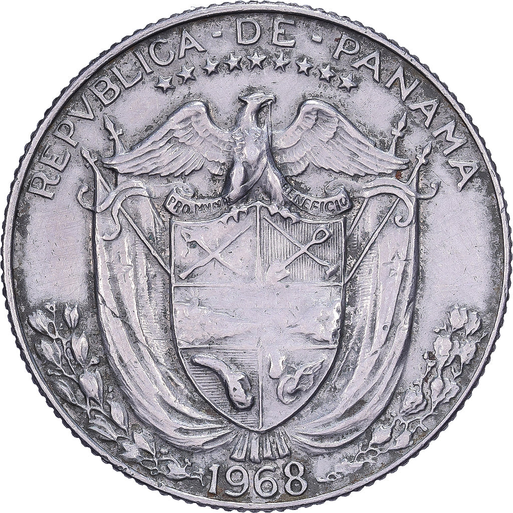 Panama, 1/4 Balboa, 1968, San Francisco, Copper-Nickel Clad Copper, AU(50-53)