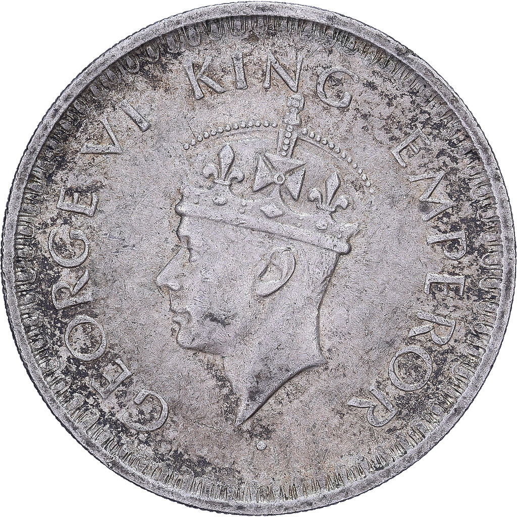 Indie Brytyjskie, George VI, 1/2 Rupee, 1944, Lahore, Srebro, EF(40-45), KM:552