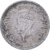 Indie Brytyjskie, George VI, 1/2 Rupee, 1944, Lahore, Srebro, EF(40-45), KM:552